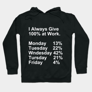 I Always Give 100% at Work Gift Hoodie